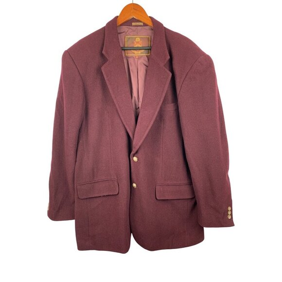 Mens Structure Collezioni Burgundy Blazer Jacket Size L - Picture 1 of 4